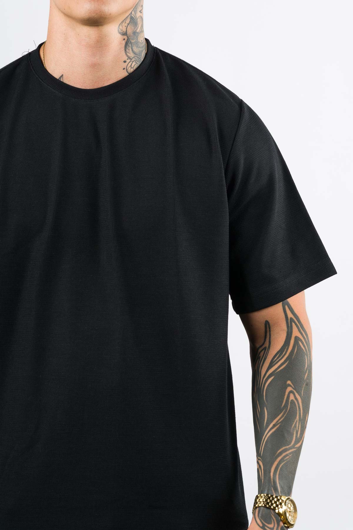 T Shirt Over Text F Negro - Voszmen