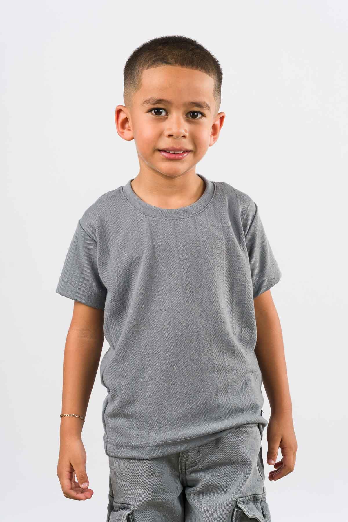 T-Shirt Text Kr Kid Gris - Voszmen