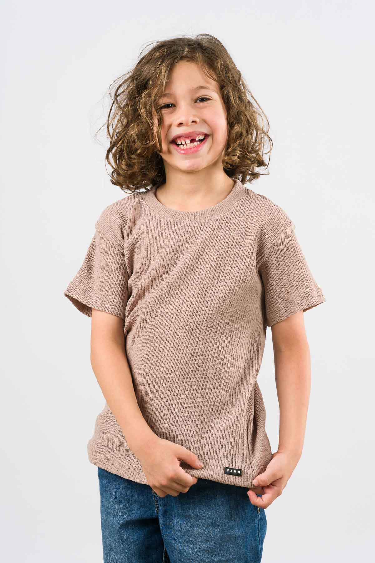 T-Shirt Text L Kid Beige O - Voszmen