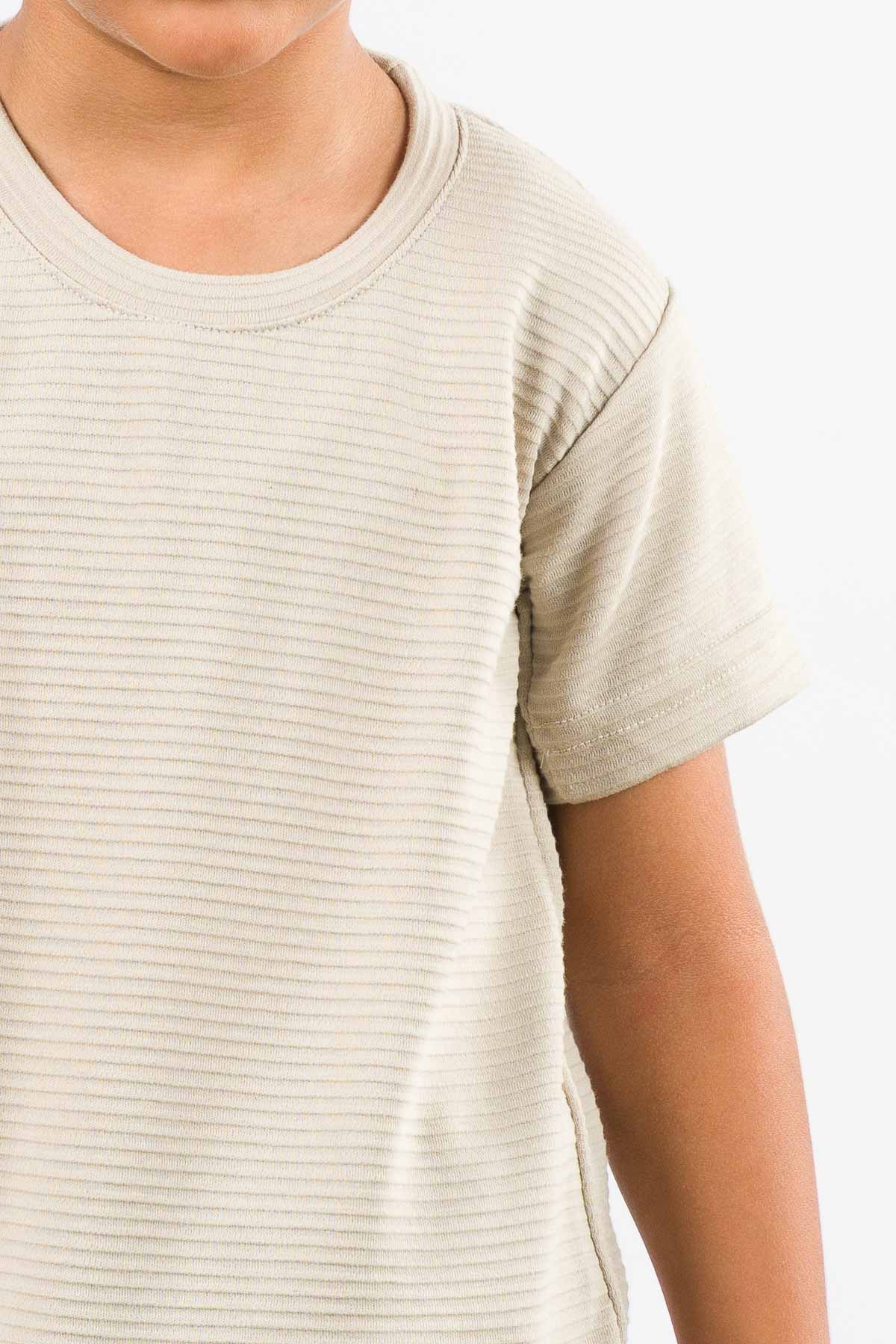 T-Shirt Text B Kid Beige - Voszmen