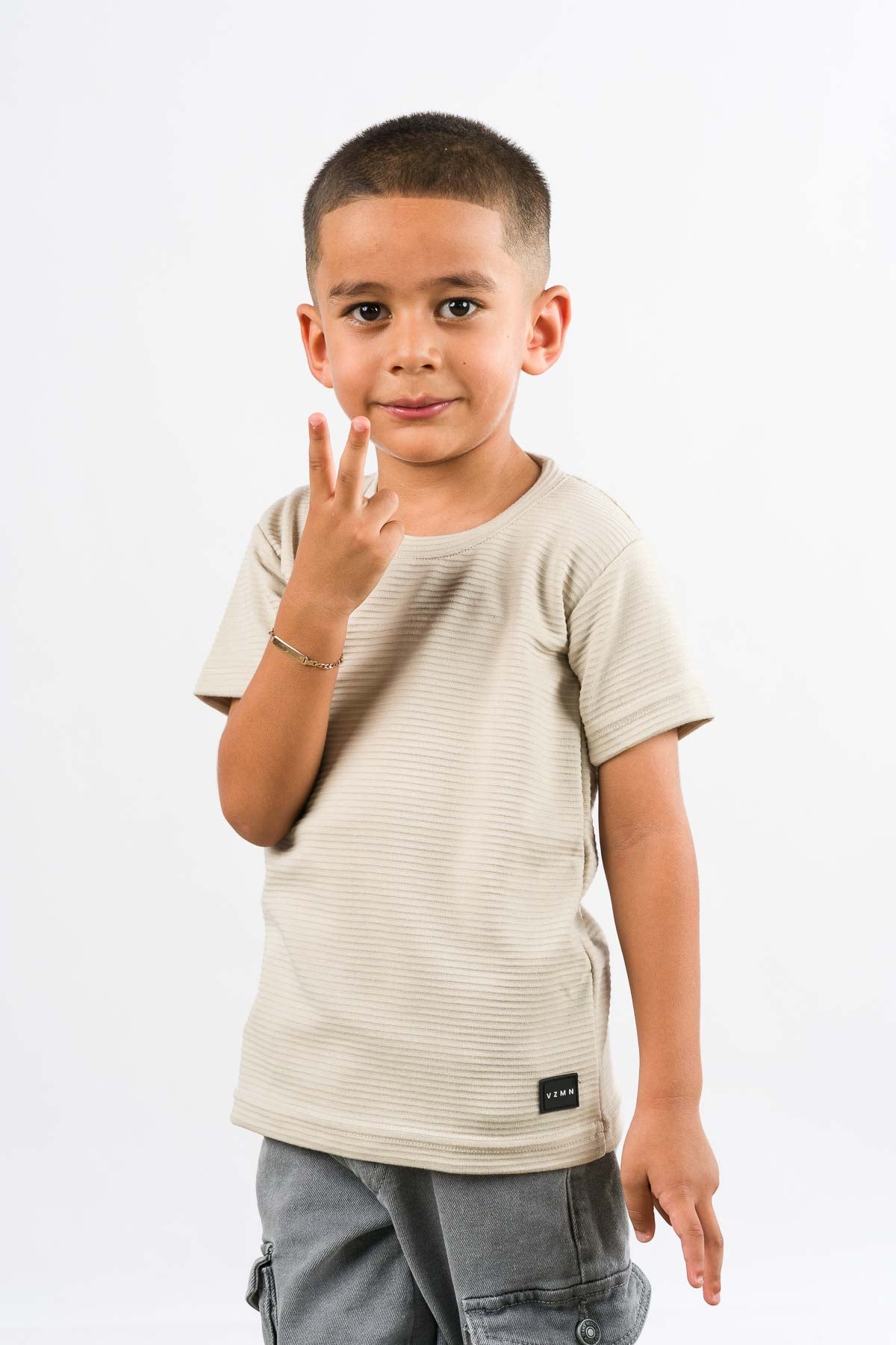 T-Shirt Text B Kid Beige - Voszmen