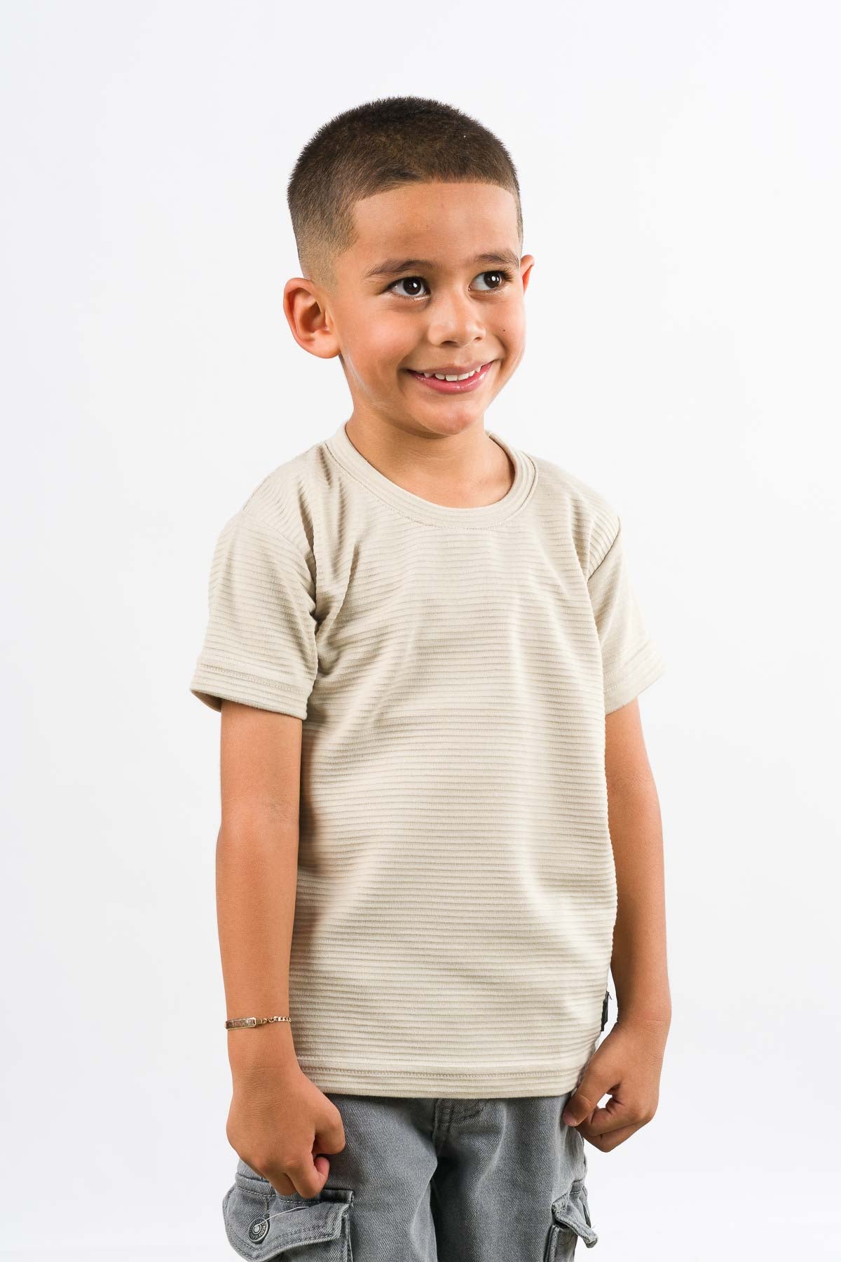 T-Shirt Text B Kid Beige - Voszmen