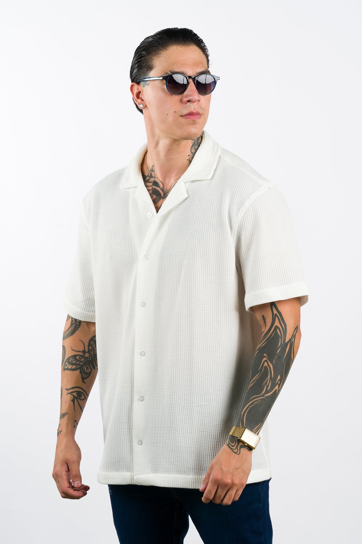 Camisa Text Q Blanca Hueso