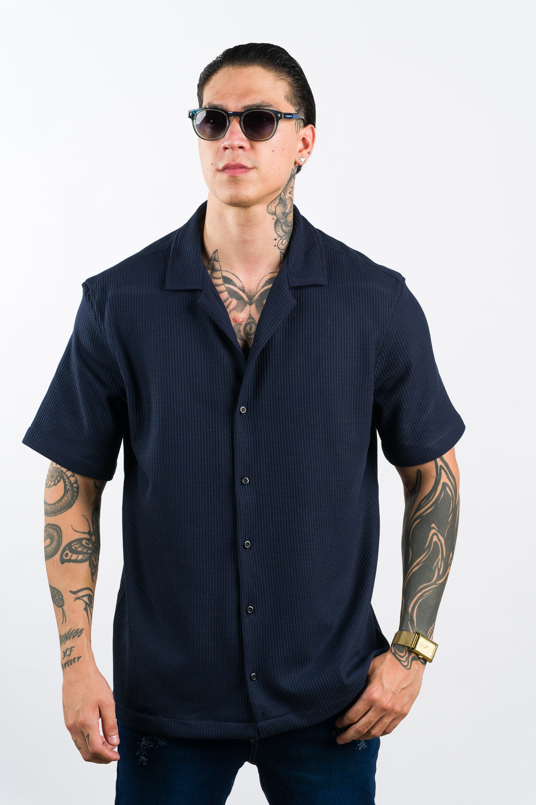 Camisa Text Q Azul Navy
