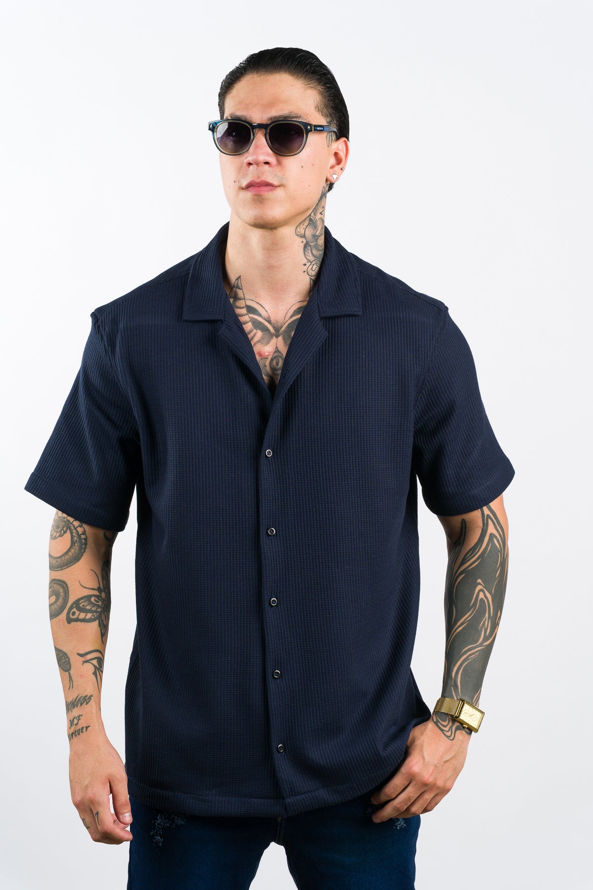 Camisa Text Q Azul Navy