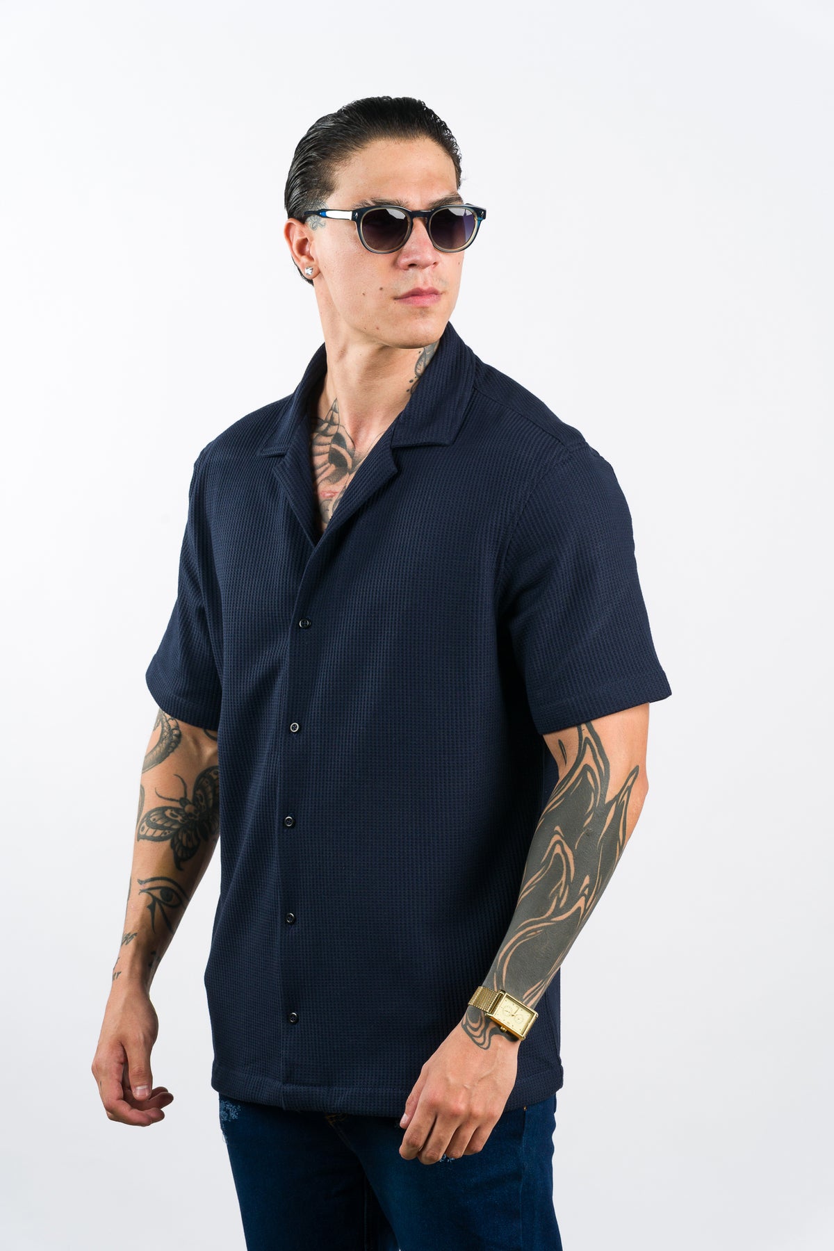 Camisa Text Q Azul Navy
