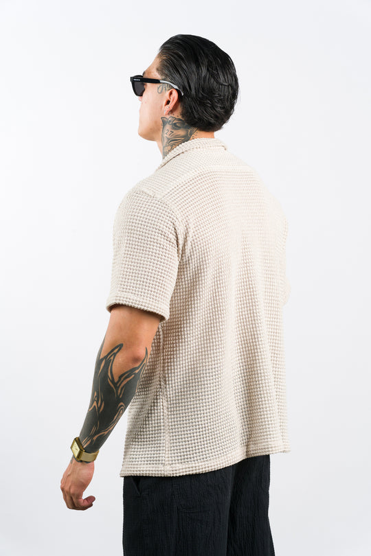 Camisa Text Ma Beige
