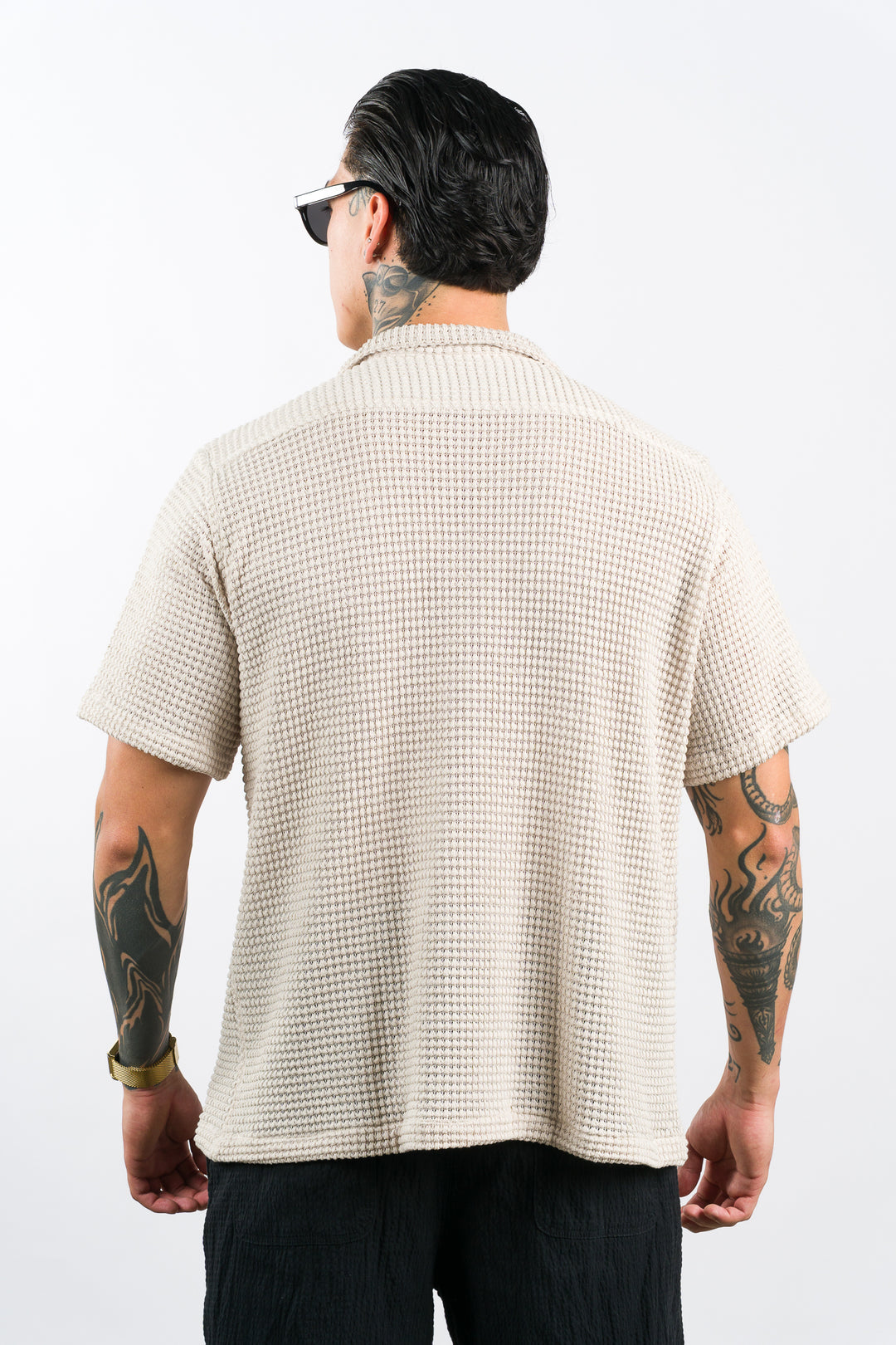 Camisa Text Ma Beige