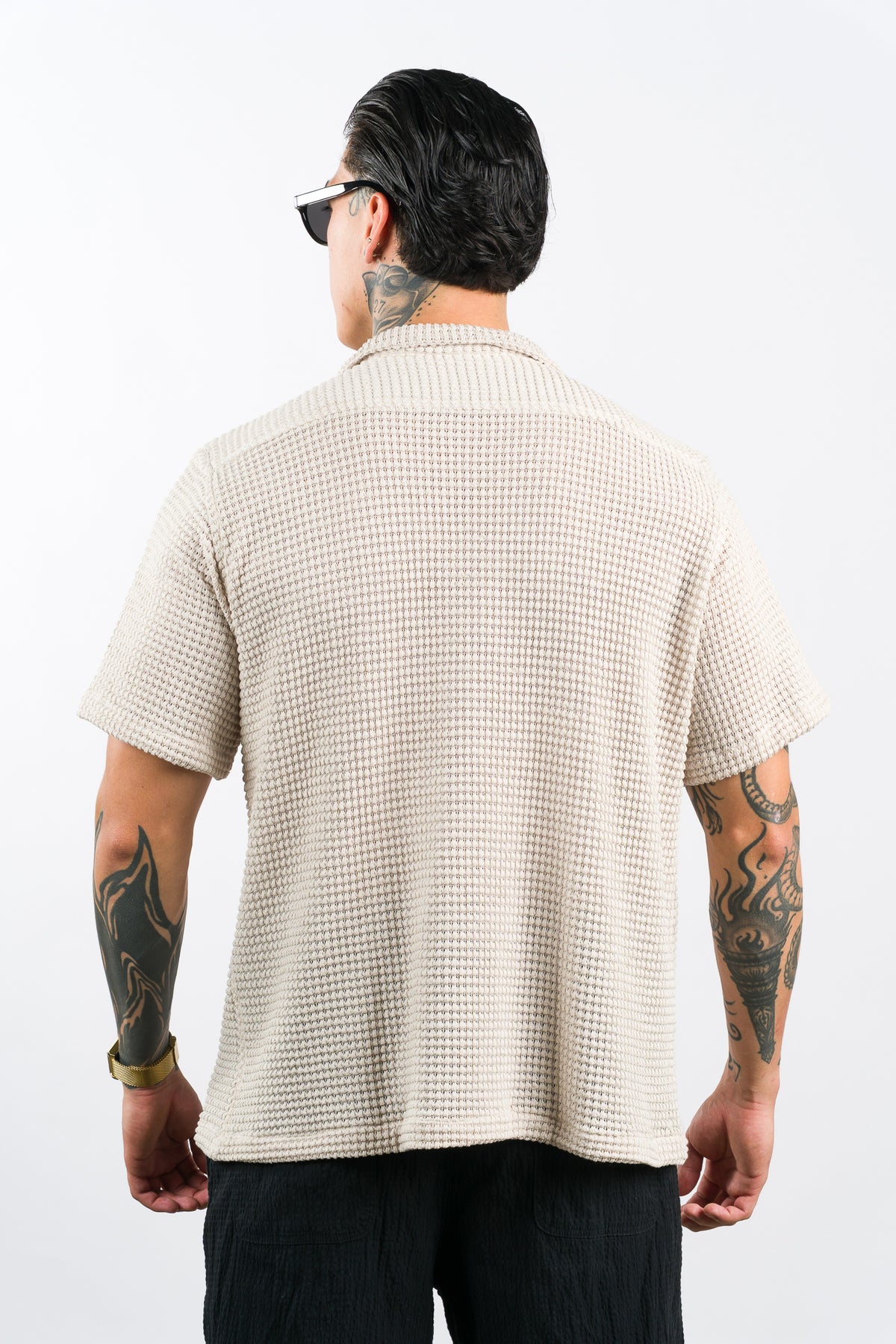Camisa Text Ma Beige