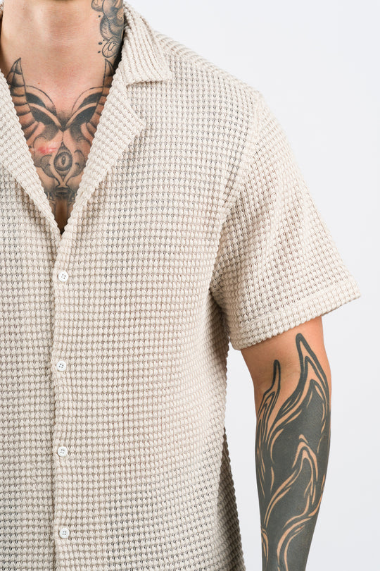 Camisa Text Ma Beige