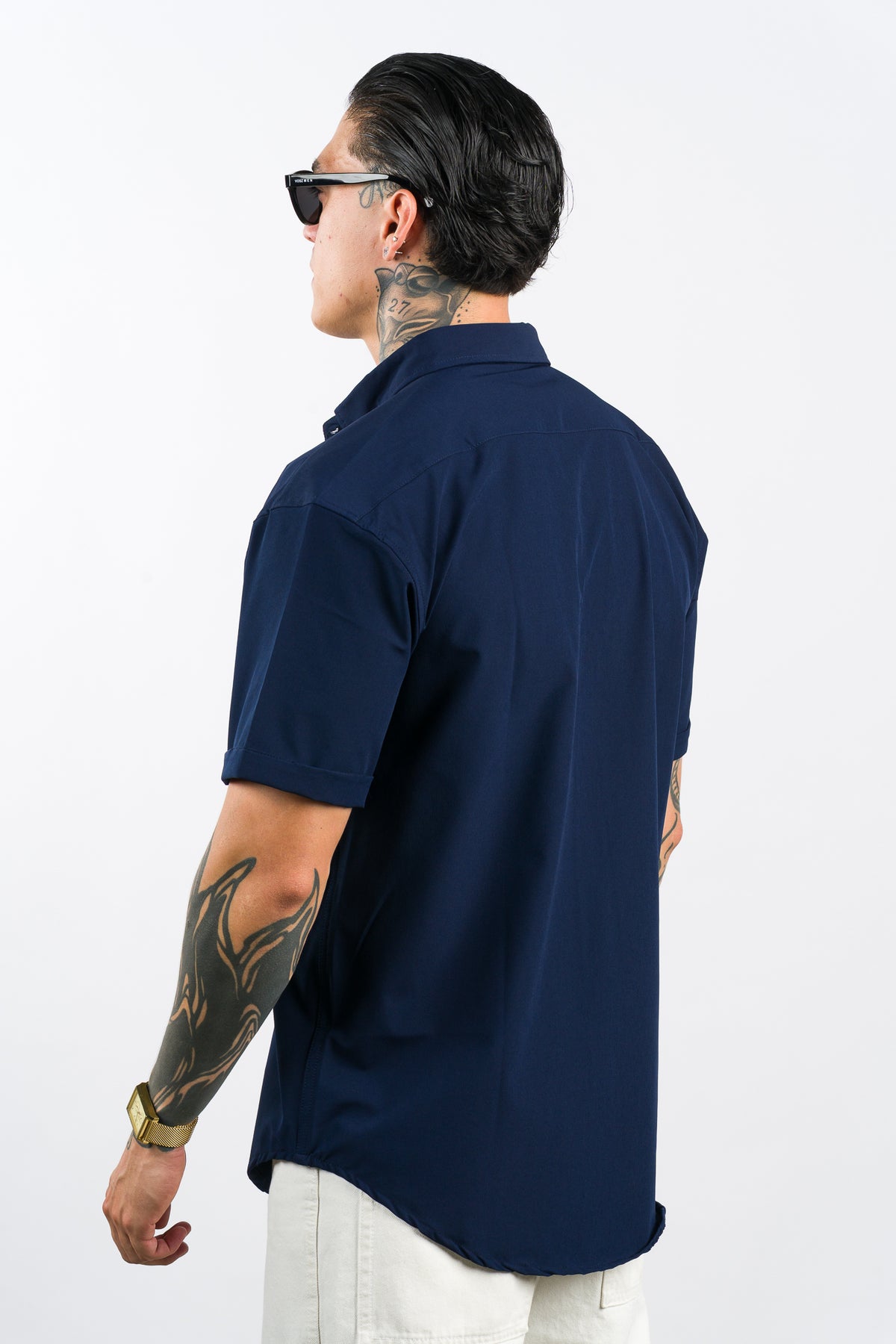 Camisa Button Triple Azul Navy