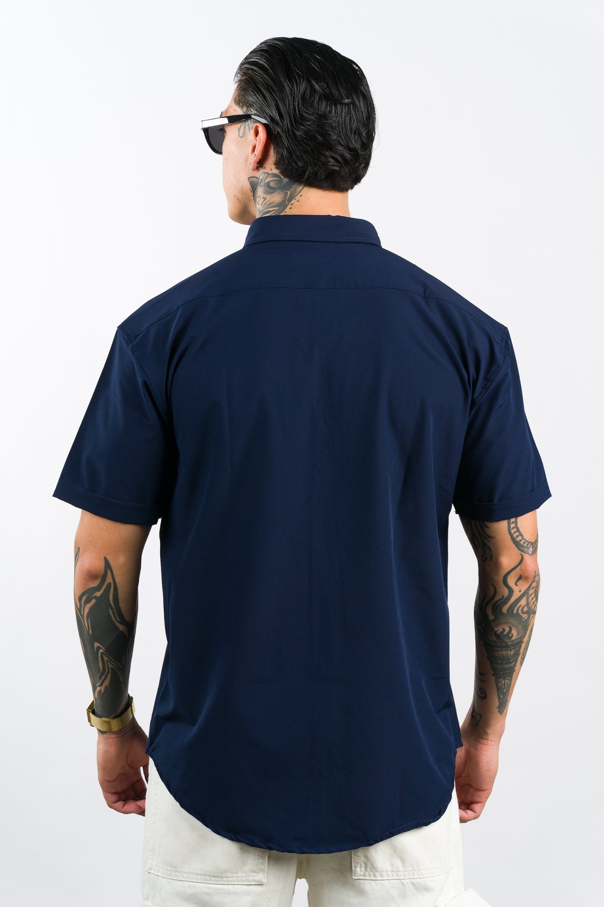 Camisa Button Triple Azul Navy