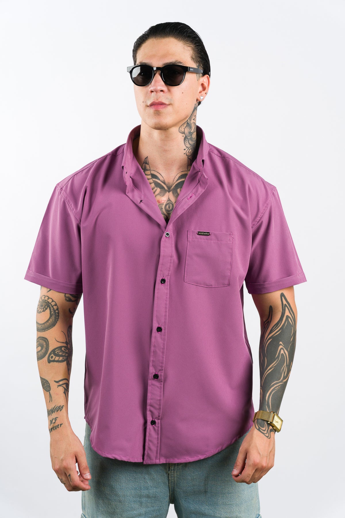 Camisa Button Triple Purple O
