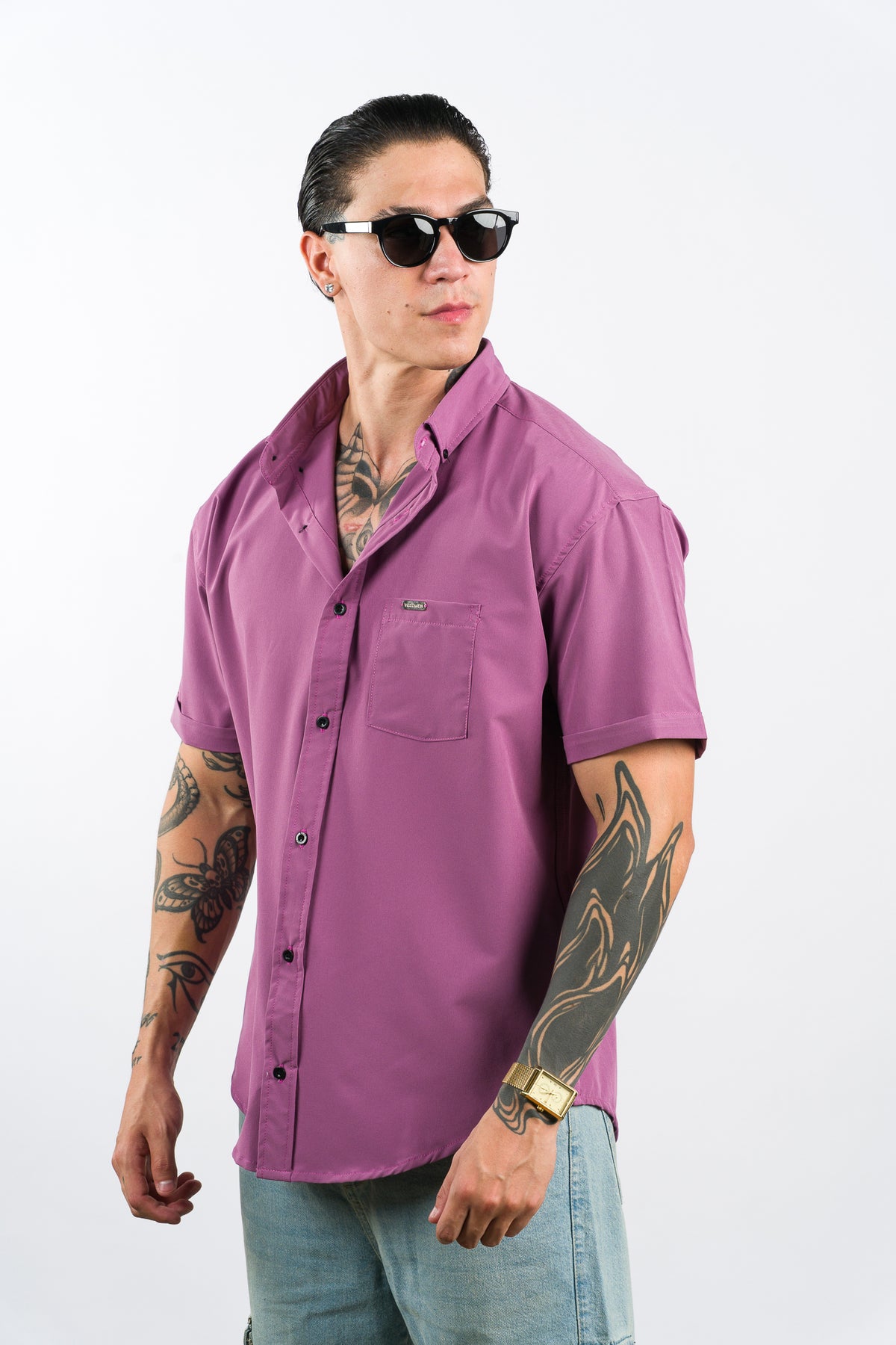 Camisa Button Triple Purple O
