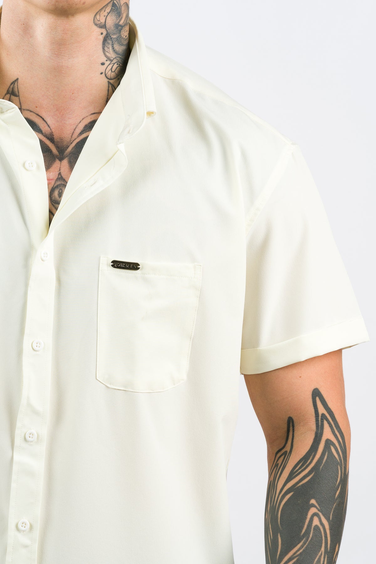 Camisa Button Triple Crema