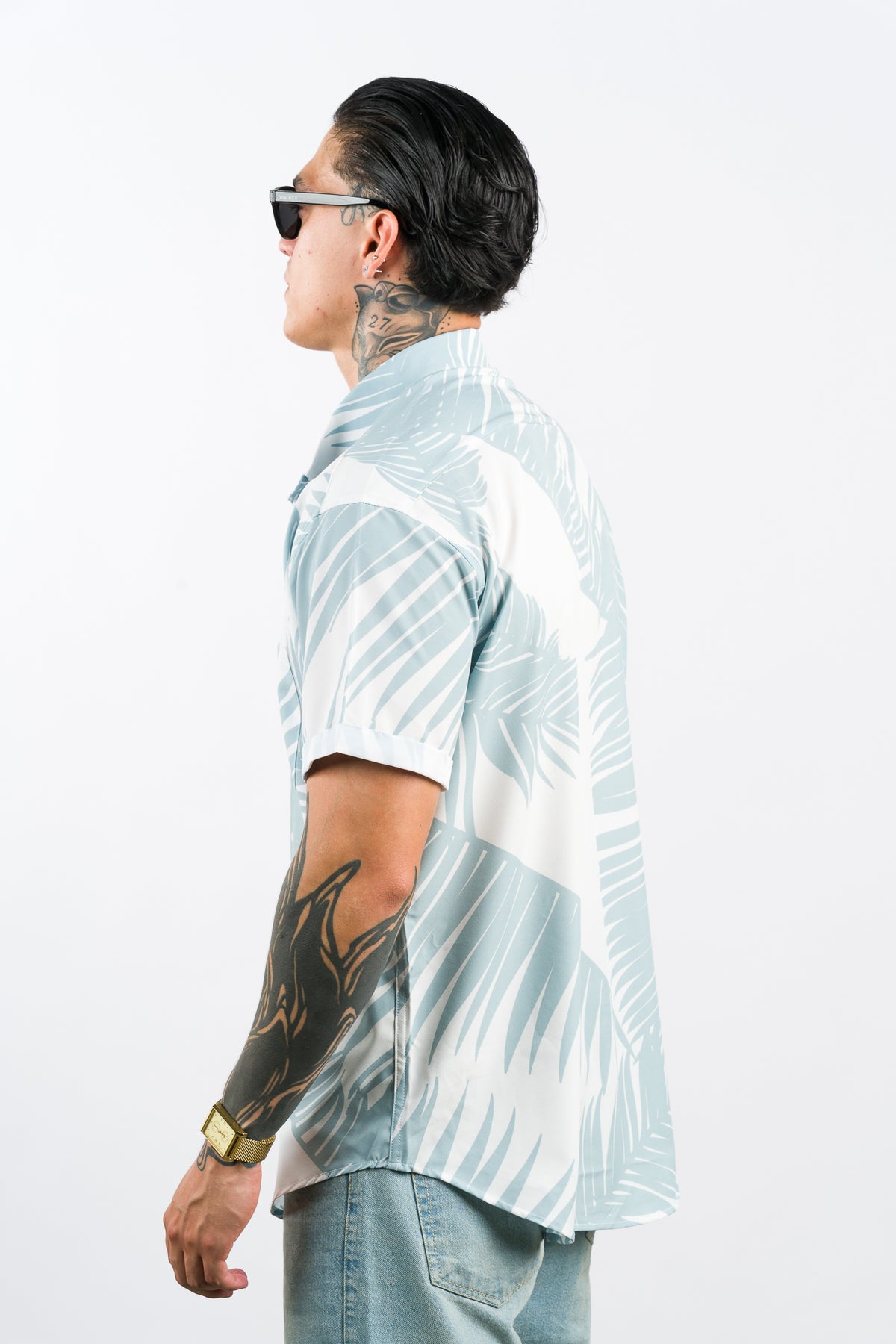 Camisa Button Mint Palm
