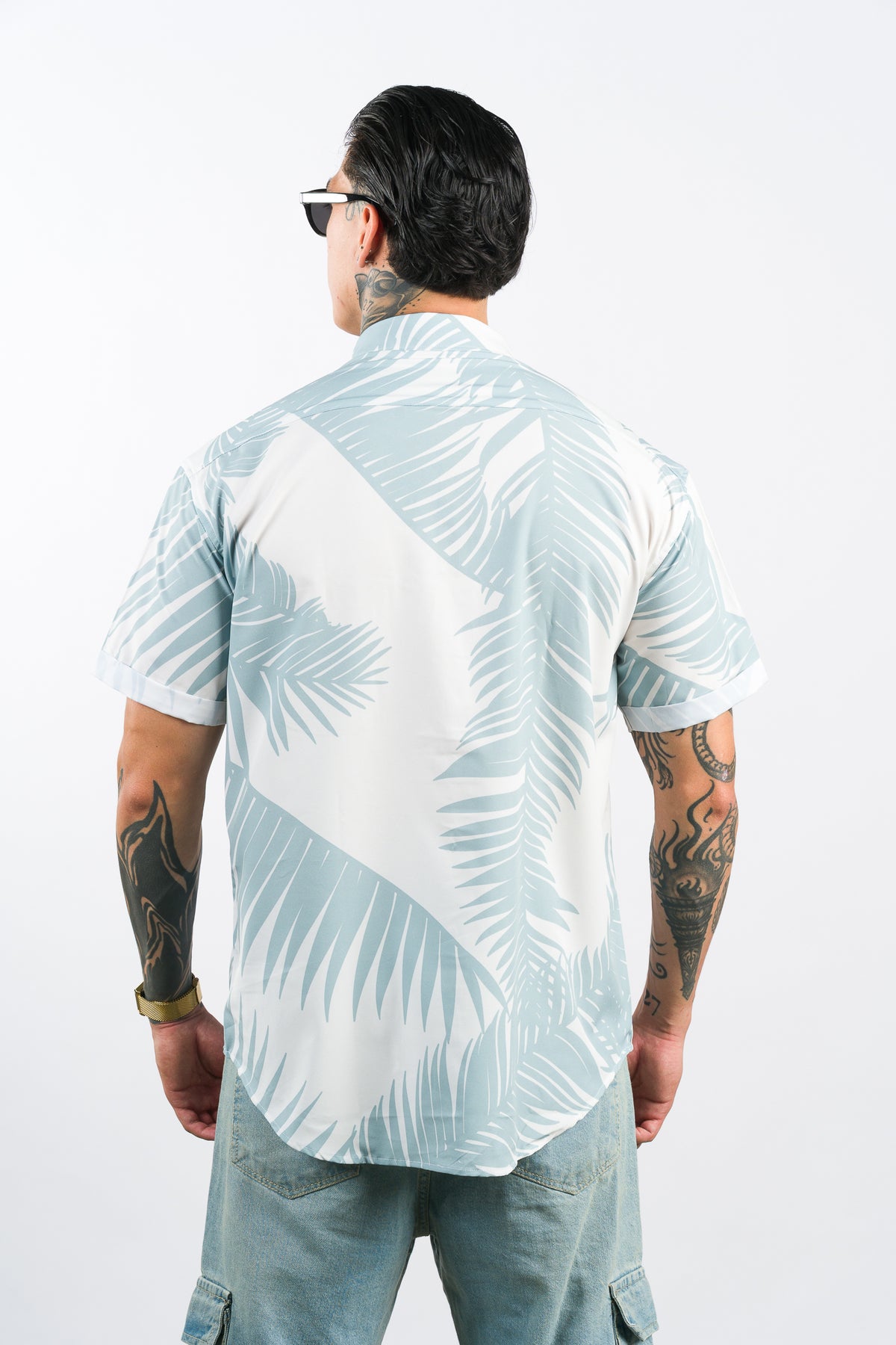 Camisa Button Mint Palm