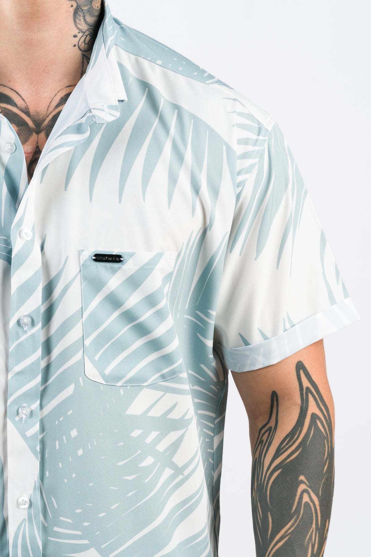 Camisa Button Mint Palm