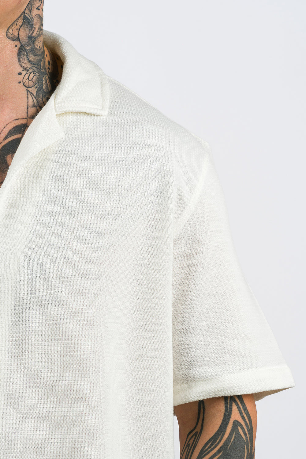 Camisa Over Tejida LN Blanco H