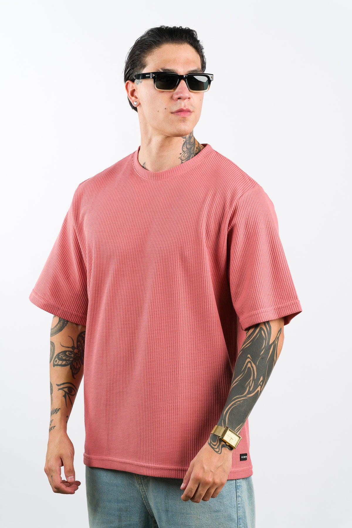 T-Shirt Over Text Q Dark Rose