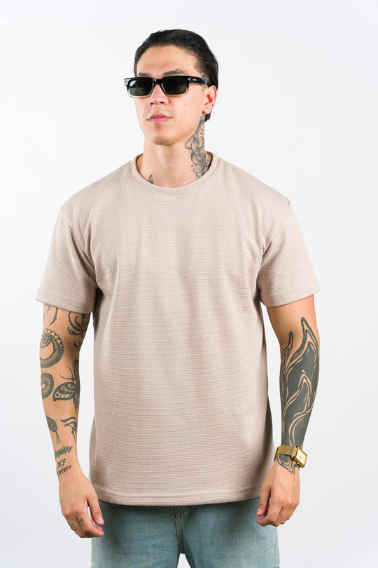 T-Shirt Text Ch Beige