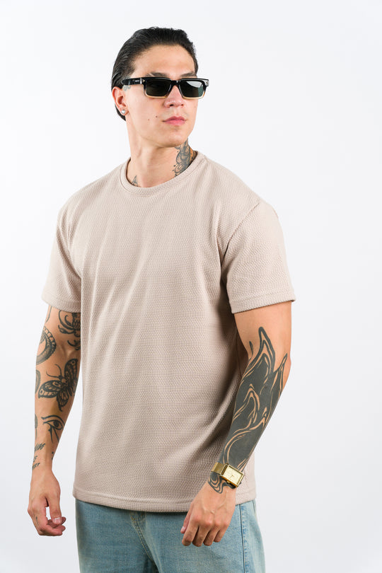 T-Shirt Text Ch Beige