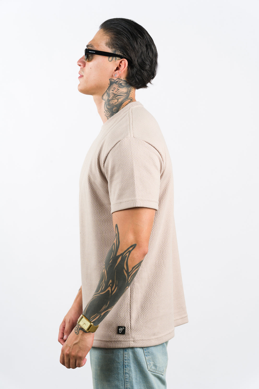 T-Shirt Text Ch Beige