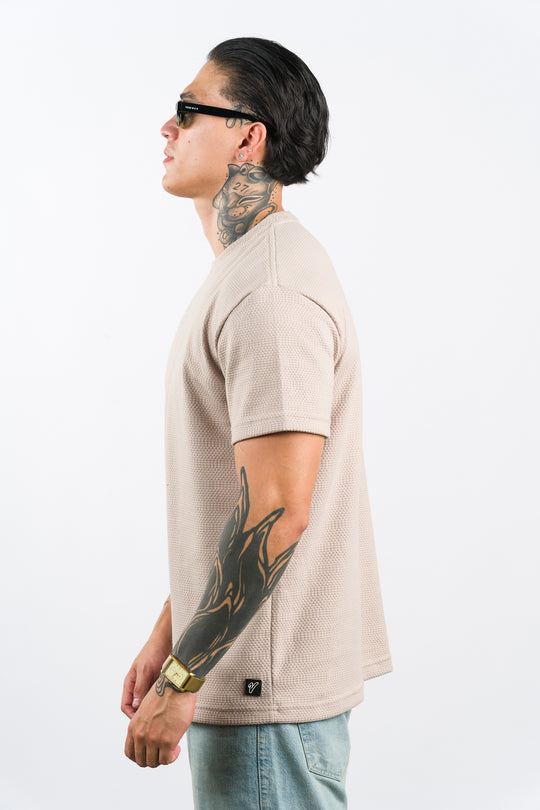 T-Shirt Text Ch Beige