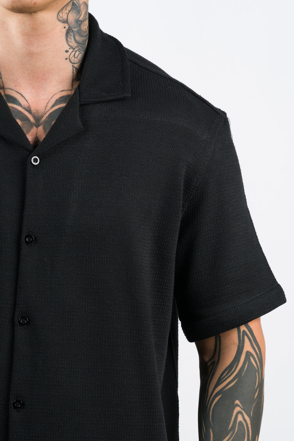 Camisa Over Tejida LN Negra