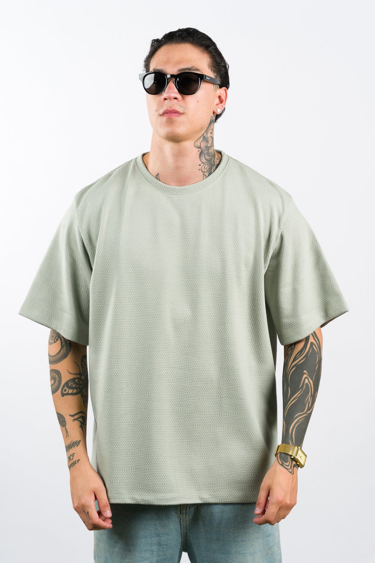 T-Shirt Over Text Ch verde Se - Voszmen