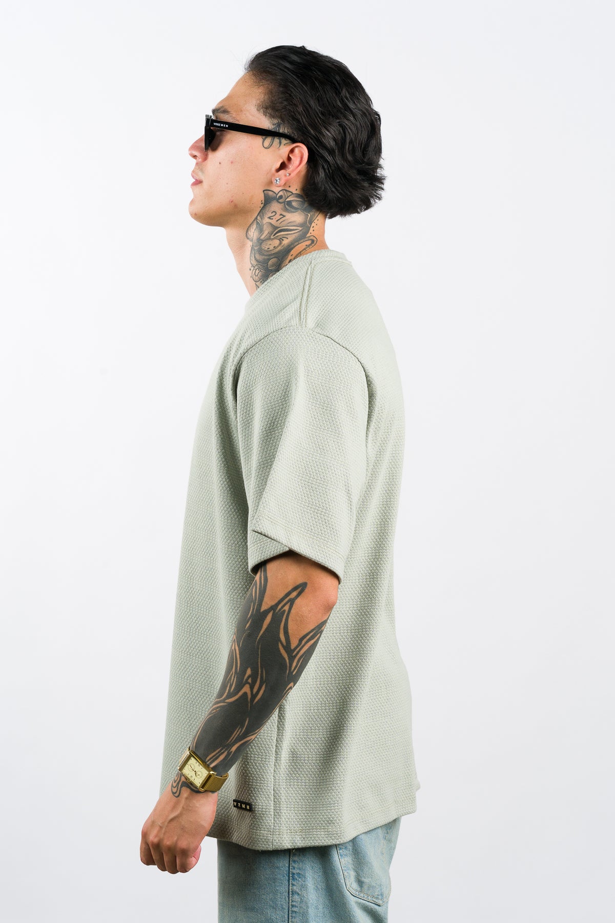 T-Shirt Over Text Ch verde Se - Voszmen