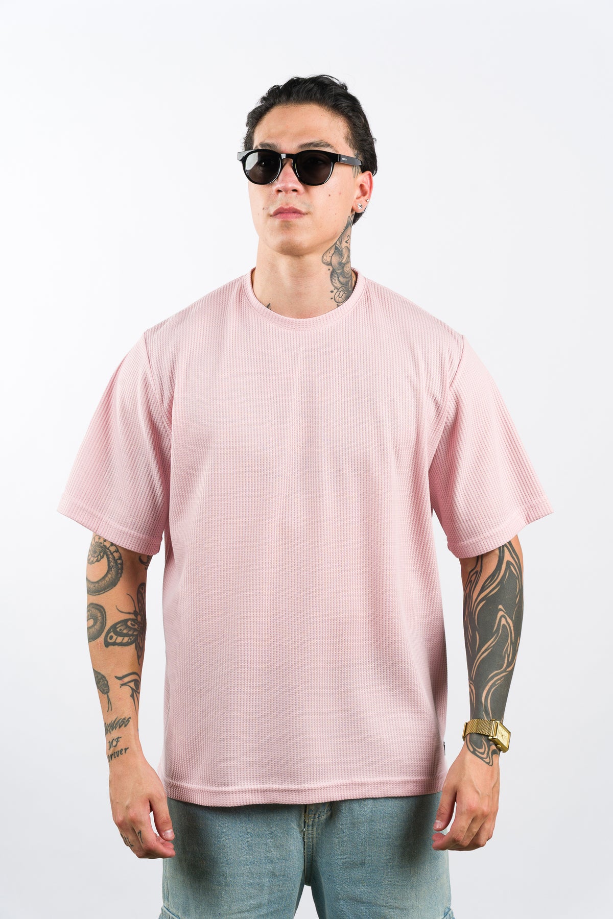 T-Shirt Over Text Q rosa - Voszmen