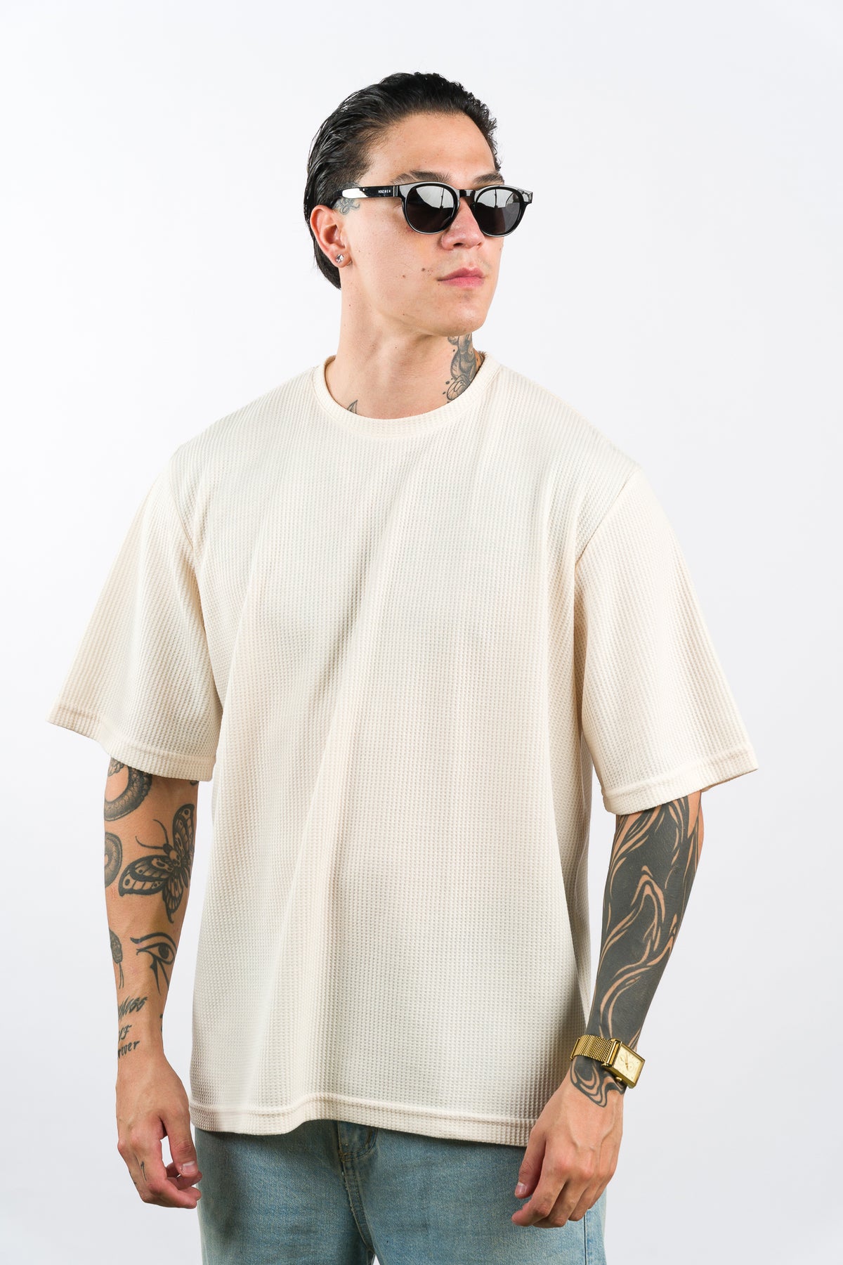 T-Shirt Over Text Q Crema