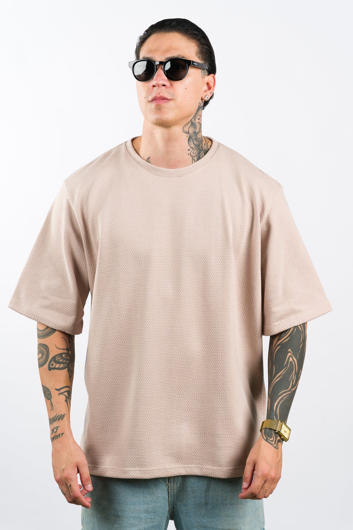 T-Shirt Over Text Ch Beige - Voszmen