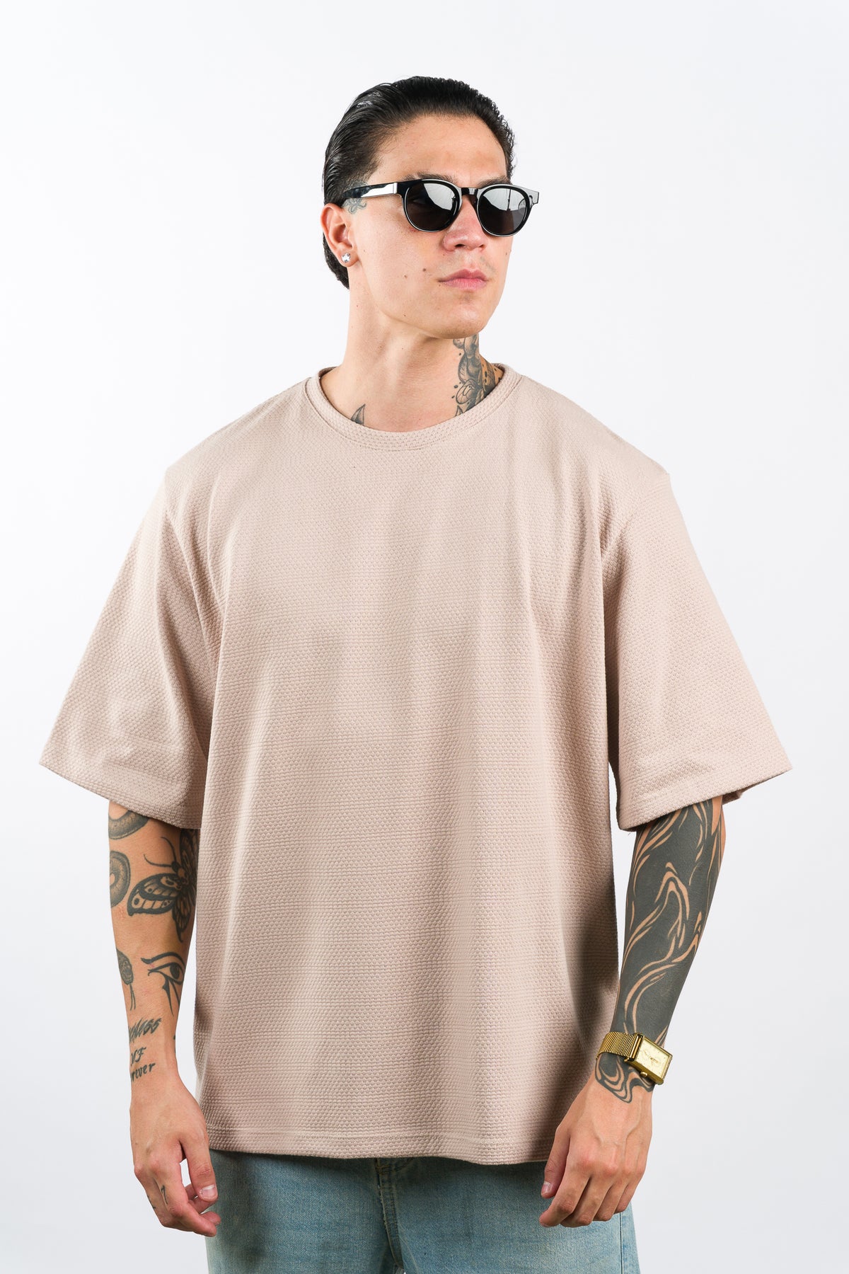 T-Shirt Over Text Ch Beige