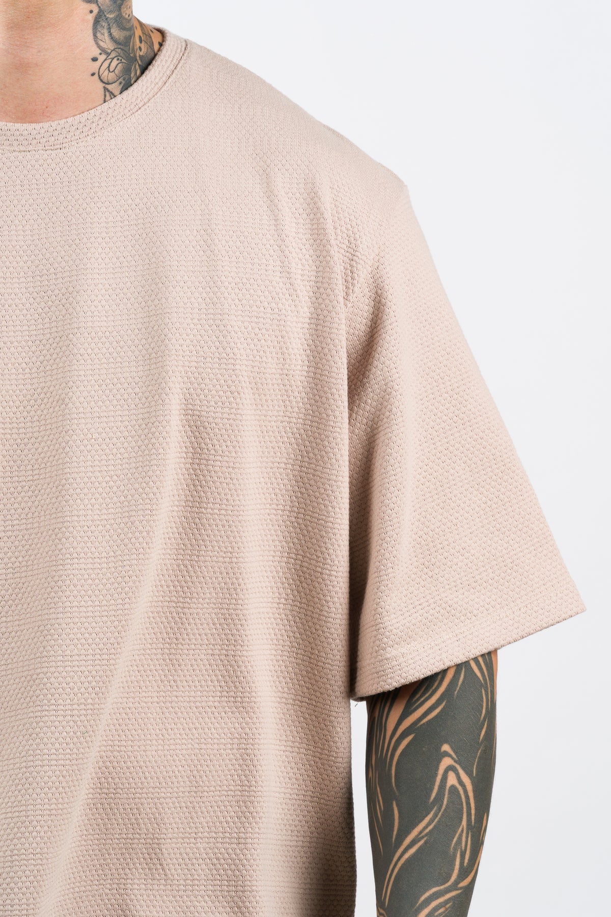 T-Shirt Over Text Ch Beige