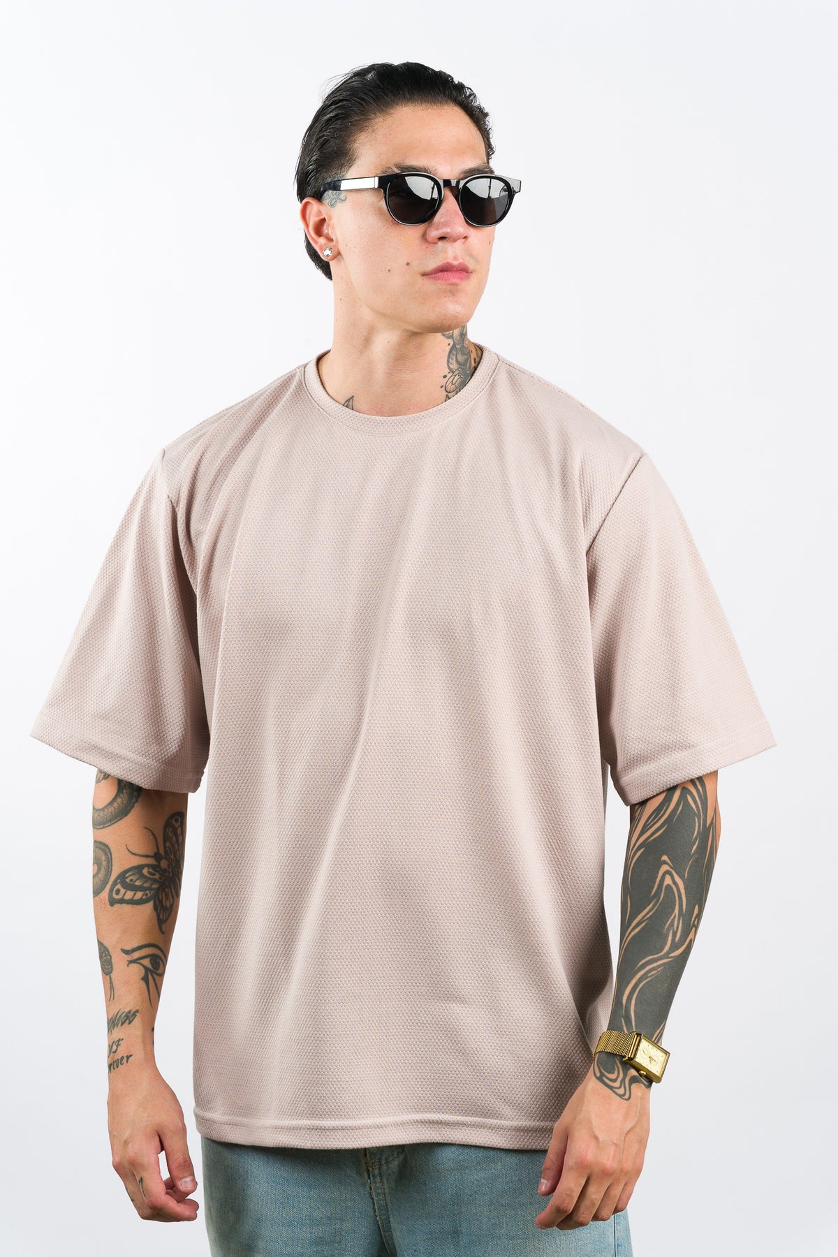 T-Shirt Over Text D beige