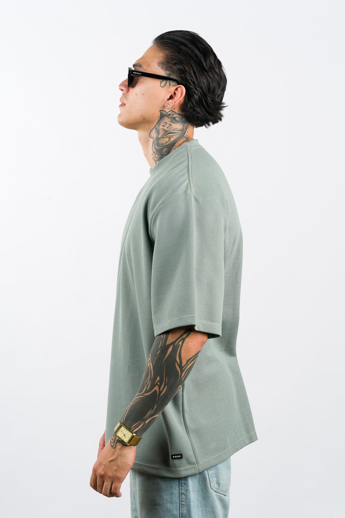 T-Shirt Over Text F Verde Se - Voszmen