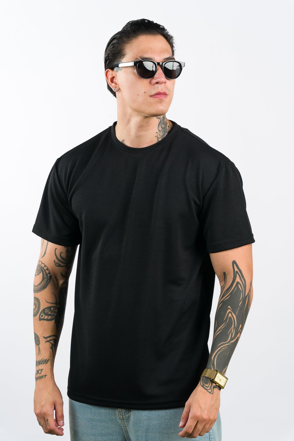 T-Shirt Text O Negra