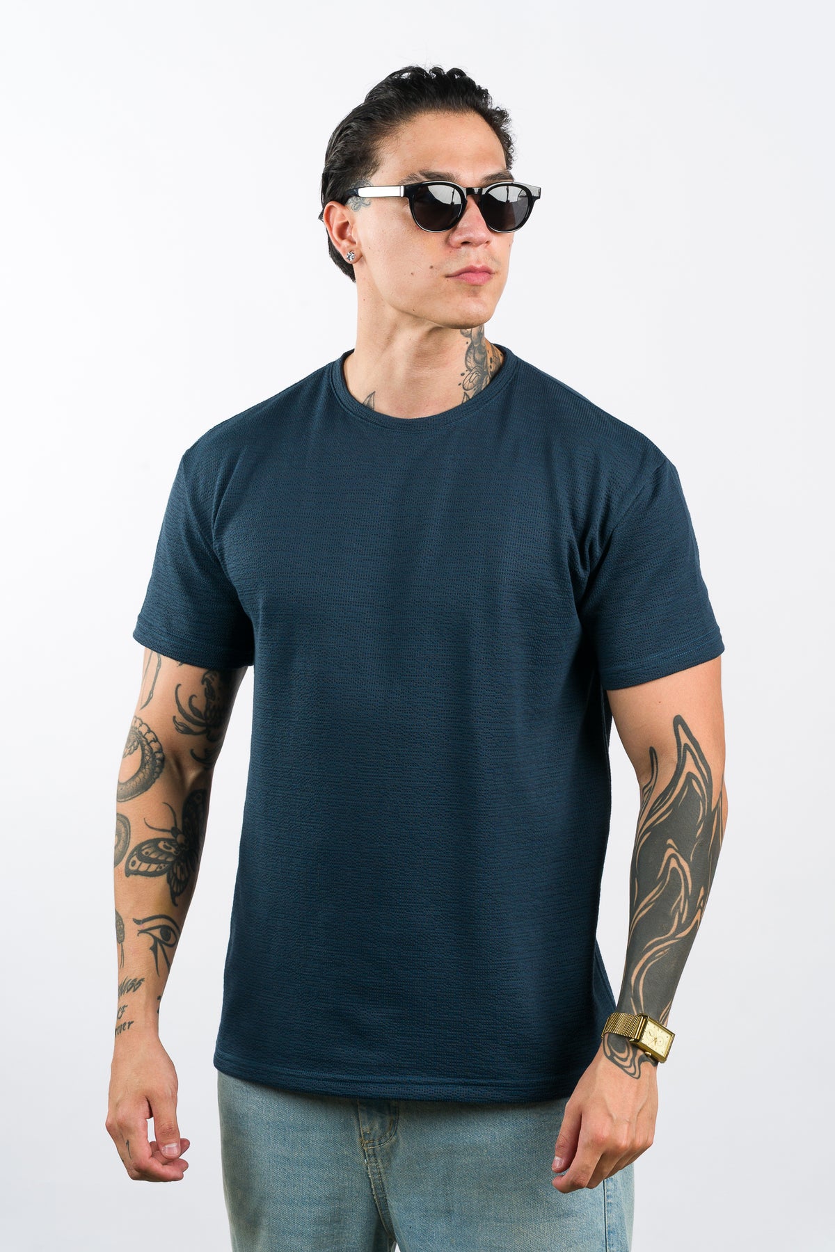 T-Shirt Text Rk Azul Petro