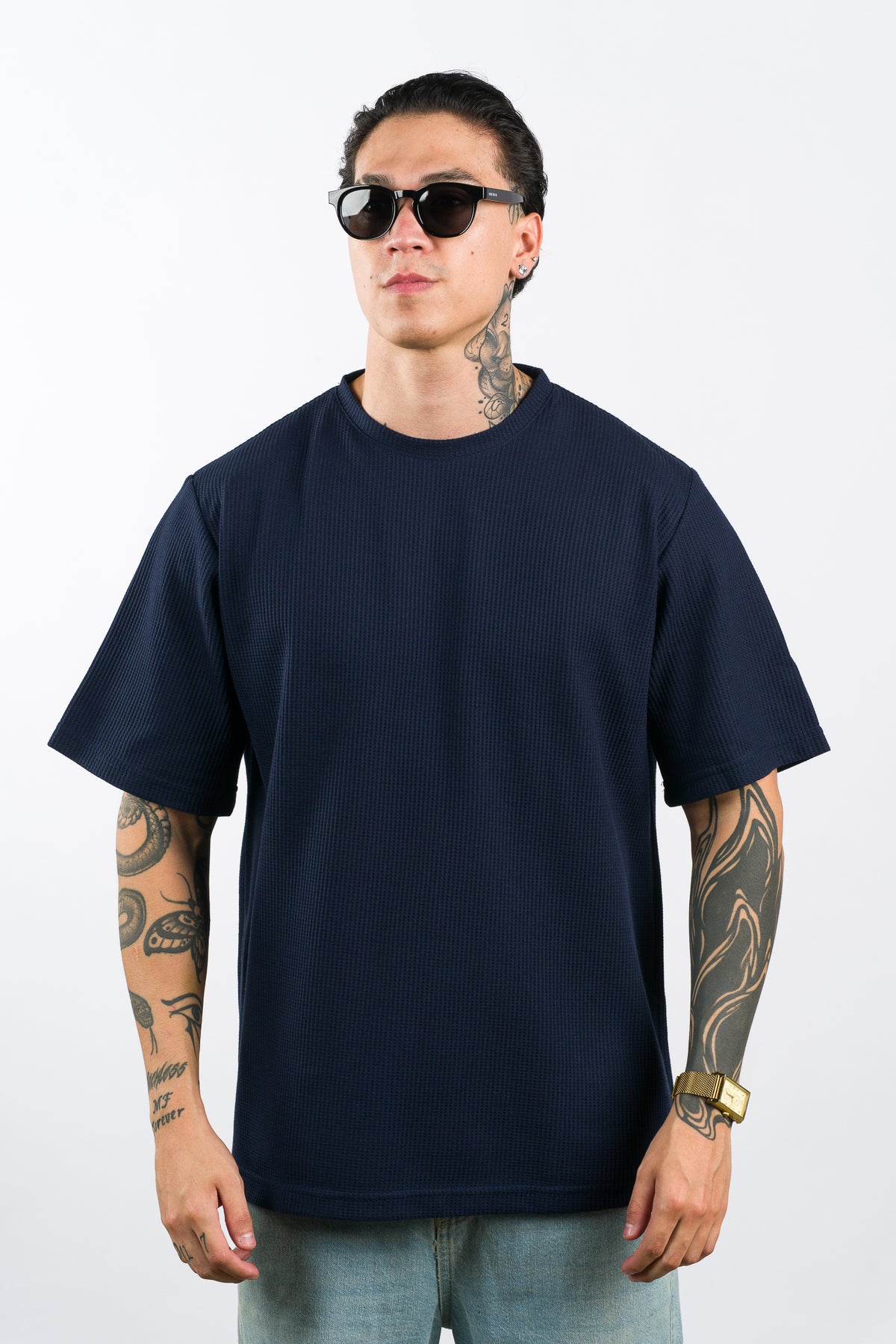 T-Shirt Over Text Q Azul Navy - Voszmen