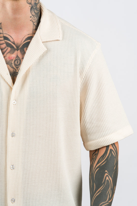 Camisa Text Q Crema