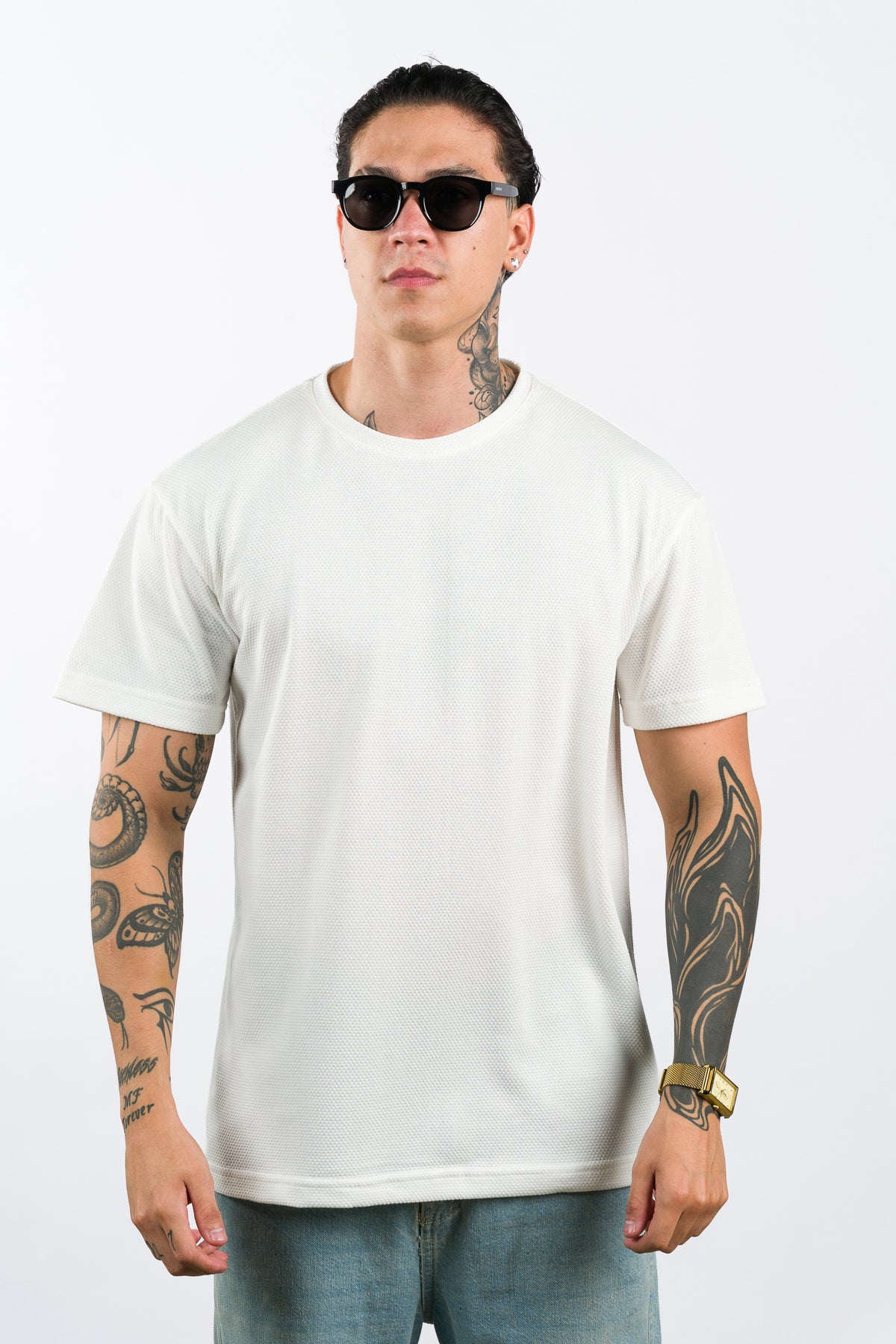 T-Shirt Text D Blanco Hueso - Voszmen