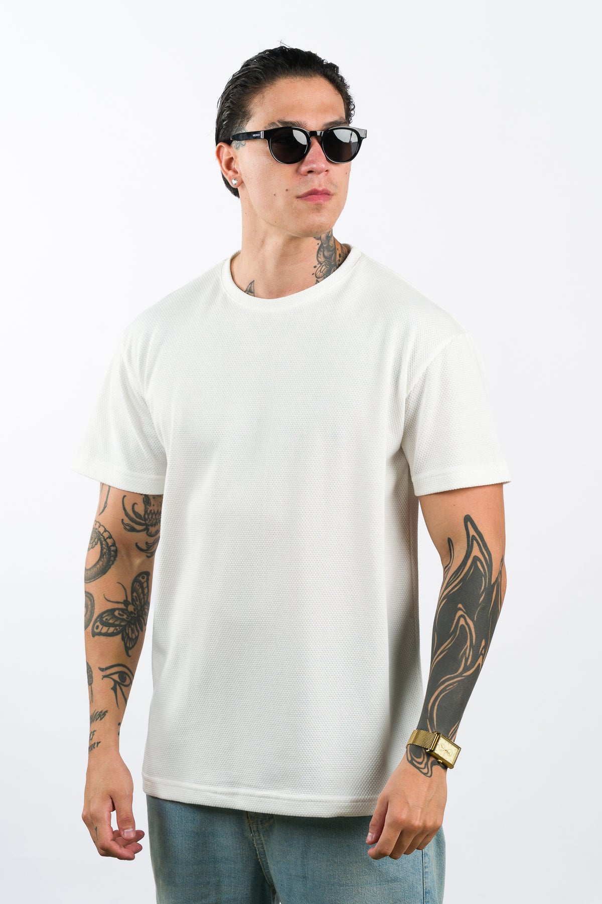 T-Shirt Text D Blanco Hueso
