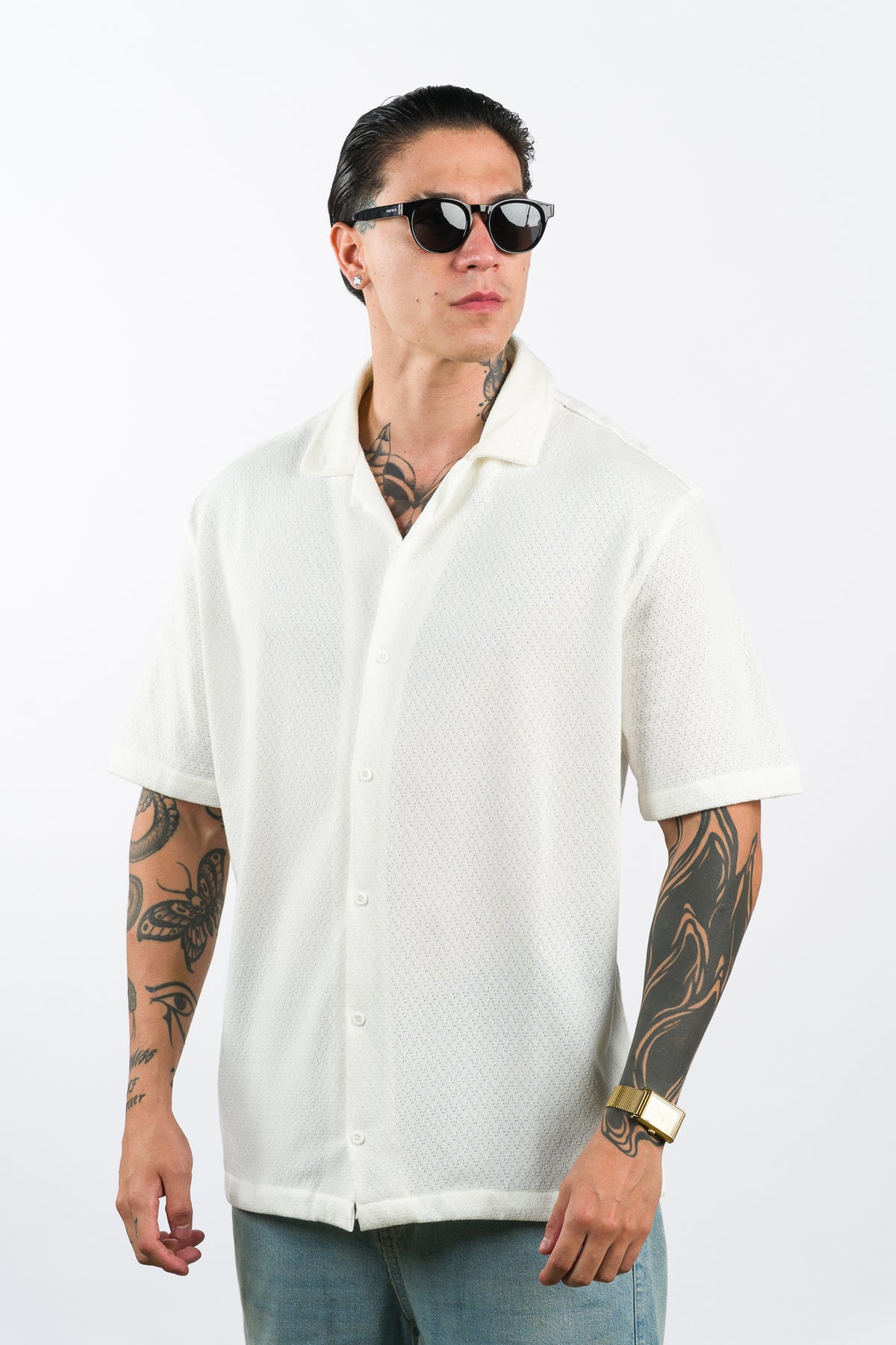 Camisa Over Tejida SZ Blanco H - Voszmen