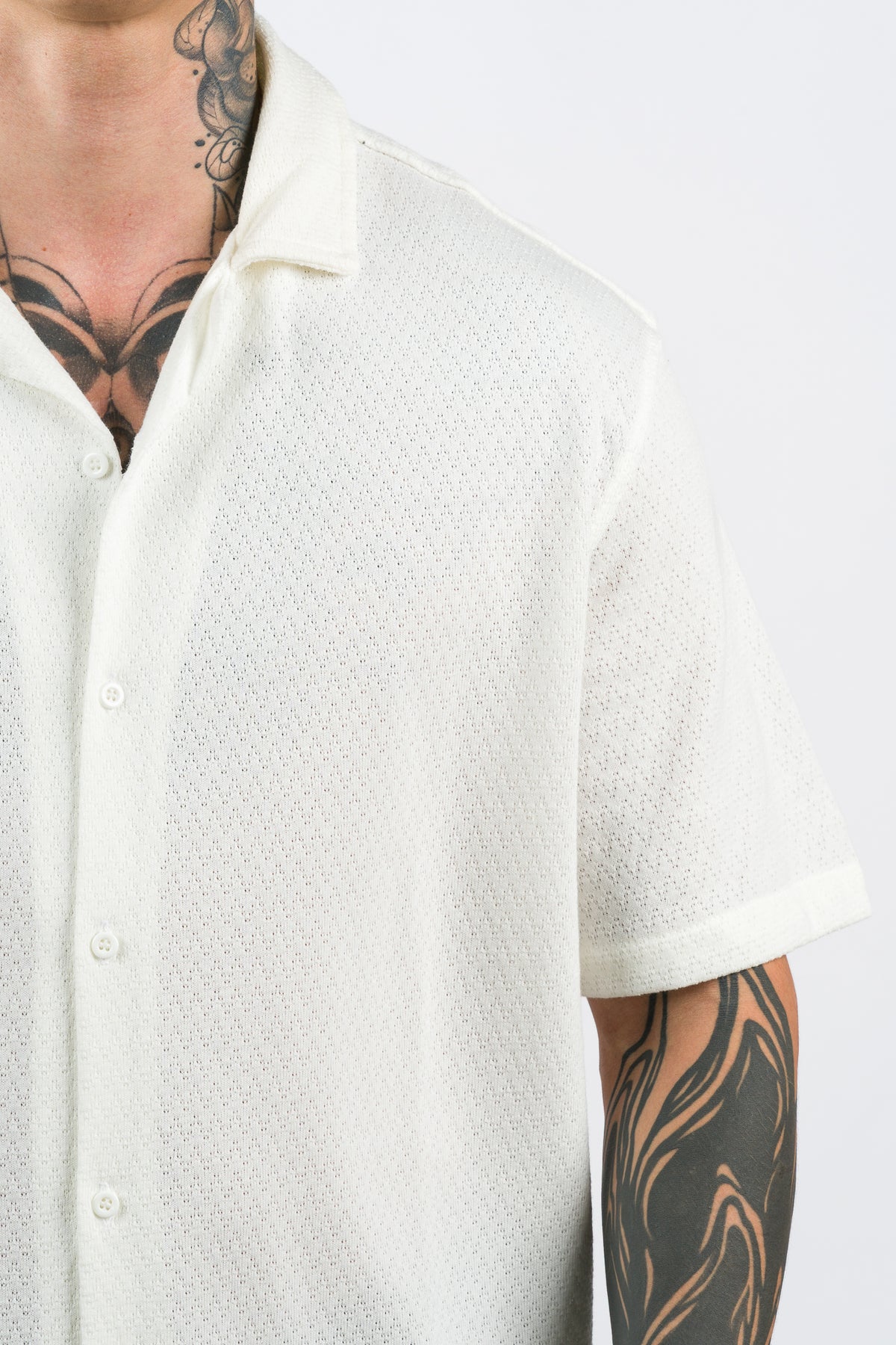 Camisa Over Tejida SZ Blanco H - Voszmen