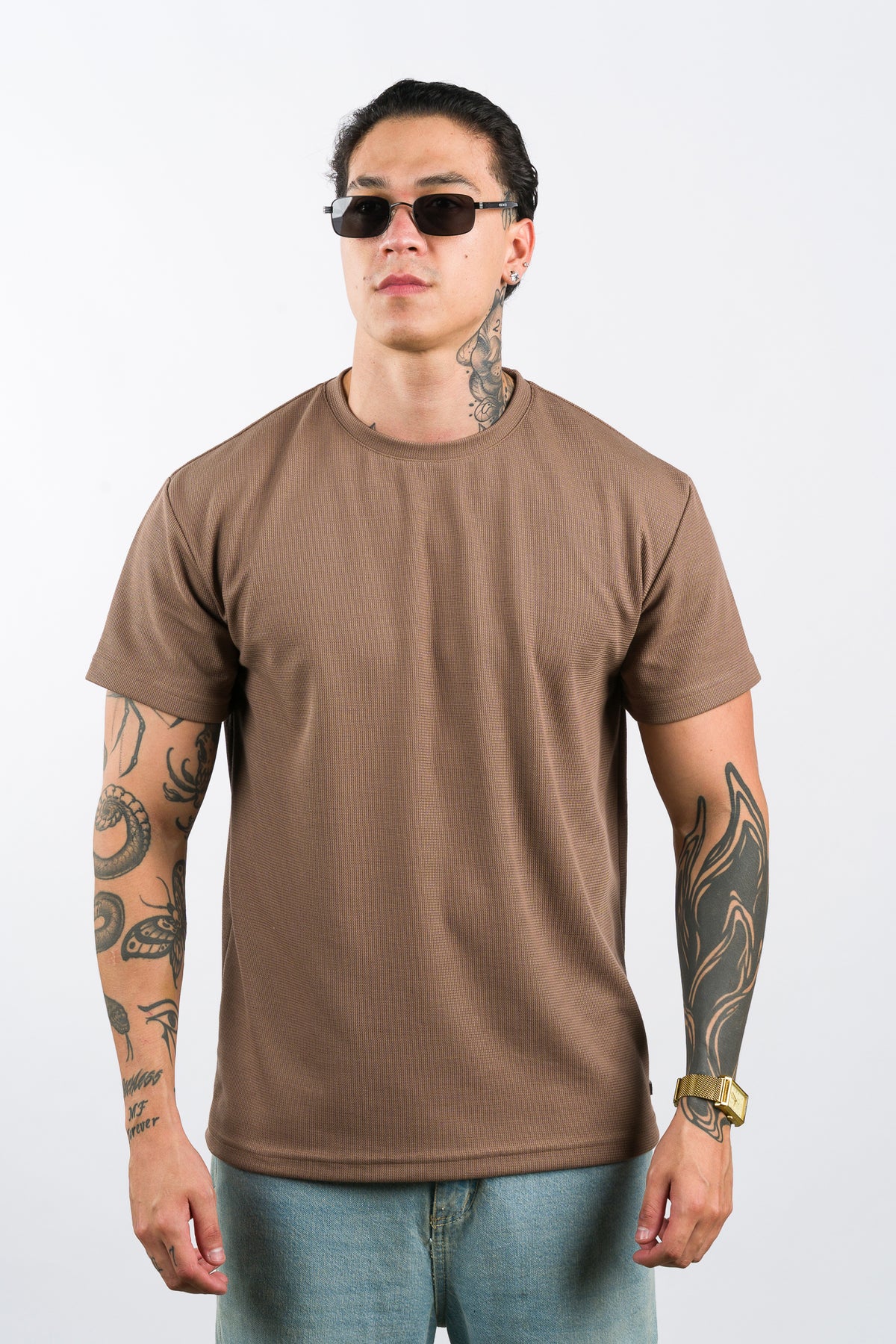 T-Shirt Text F Brown - Voszmen