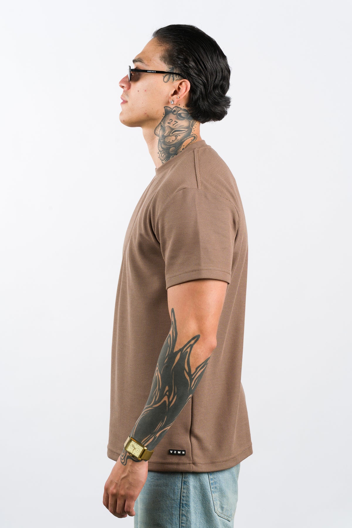T-Shirt Text F Brown - Voszmen