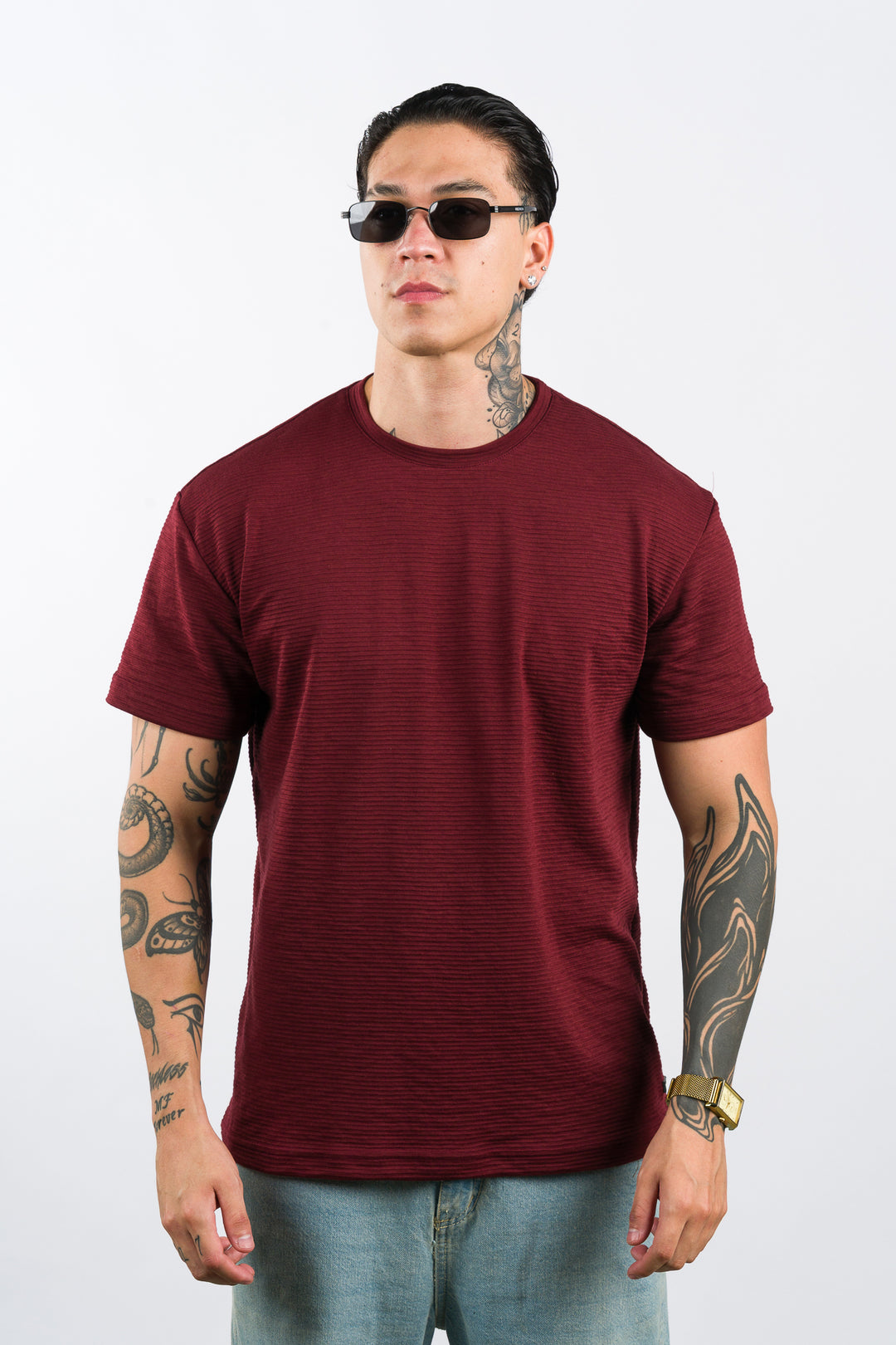 T-Shirt Text B Vino Oscuro