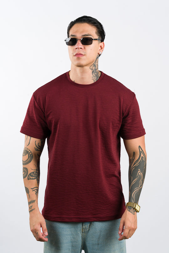 T-Shirt Text B Vino Oscuro